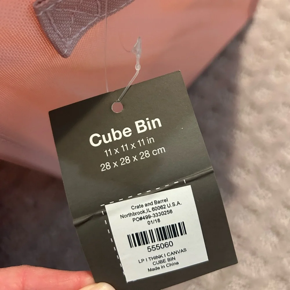 Crate&Barrel Pink Storage Bin